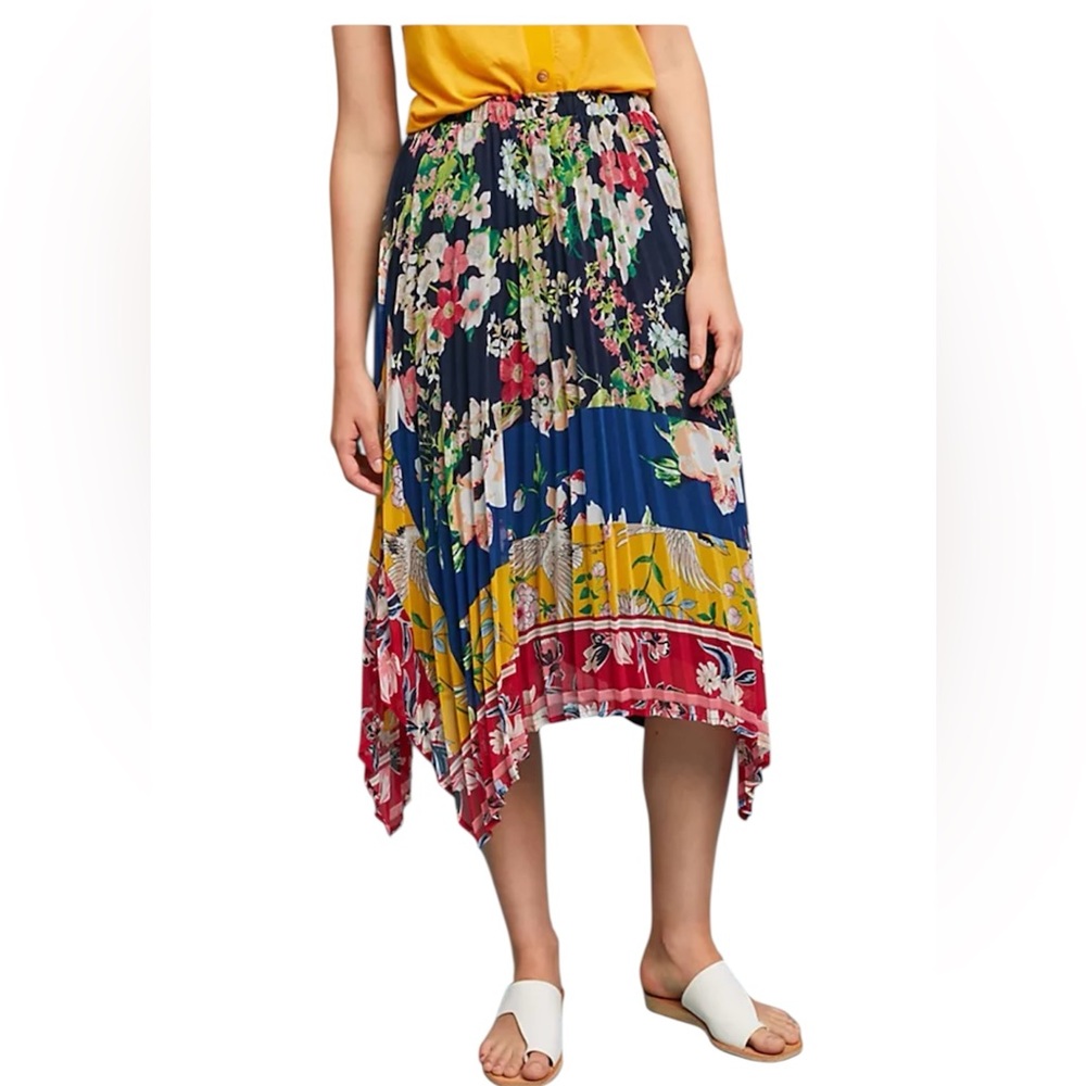 Anthropologie One September Women’s Leora Floral Plisse Midi Skirt Medium